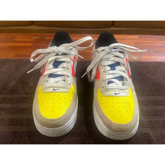 Nike Air Force 1 Low GS Multicolor Sneakers Shoes Removable Swoosh Kid Youth 4Y - Picture 6 of 10